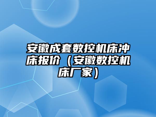 安徽成套數控機床沖床報價（安徽數控機床廠家）