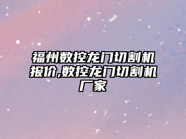 福州數控龍門切割機報價,數控龍門切割機廠家