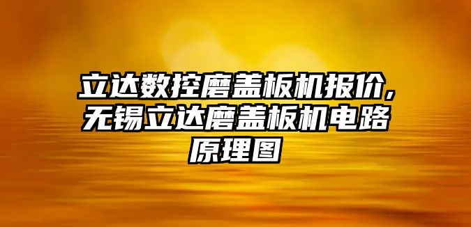 立達數控磨蓋板機報價,無錫立達磨蓋板機電路原理圖