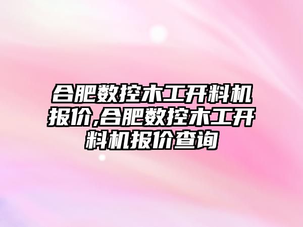 合肥數控木工開料機報價,合肥數控木工開料機報價查詢