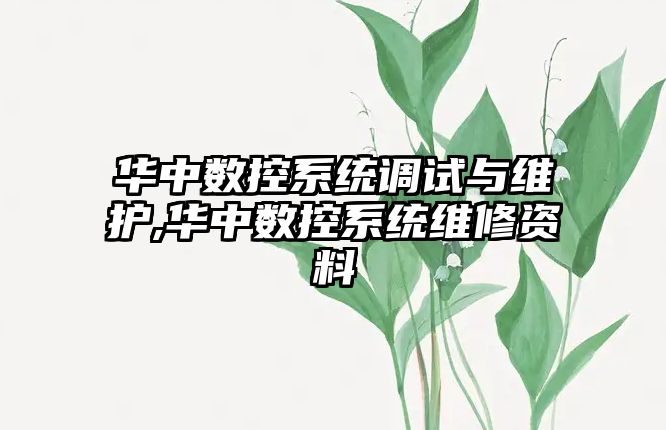 華中數控系統調試與維護,華中數控系統維修資料