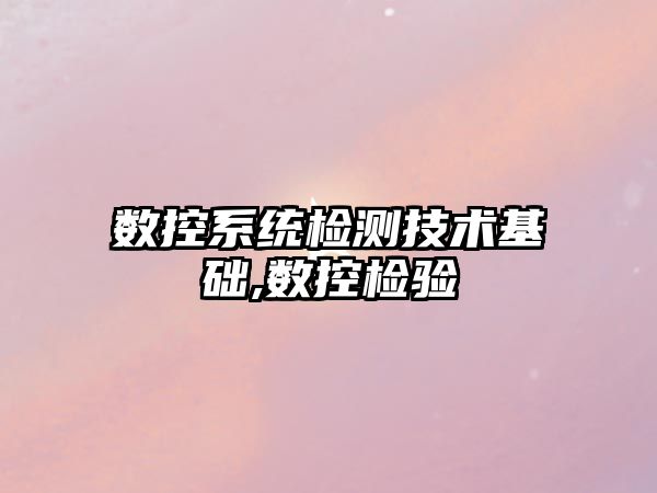 數控系統檢測技術基礎,數控檢驗