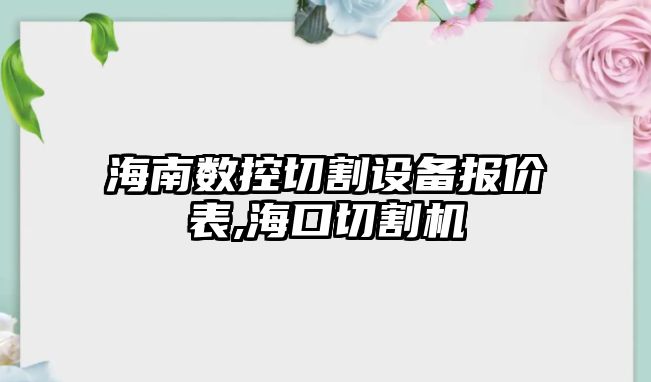 海南數控切割設備報價表,海口切割機