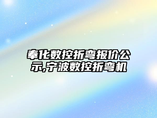 奉化數控折彎報價公示,寧波數控折彎機