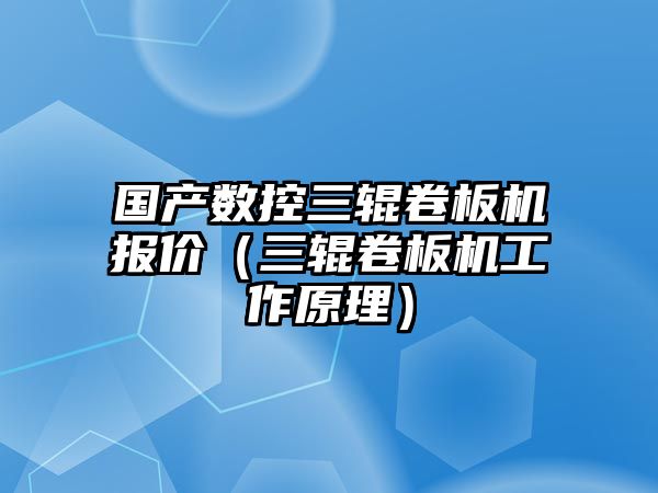 國產數控三輥卷板機報價（三輥卷板機工作原理）