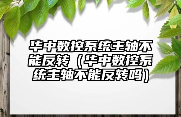 華中數(shù)控系統(tǒng)主軸不能反轉(zhuǎn)（華中數(shù)控系統(tǒng)主軸不能反轉(zhuǎn)嗎）