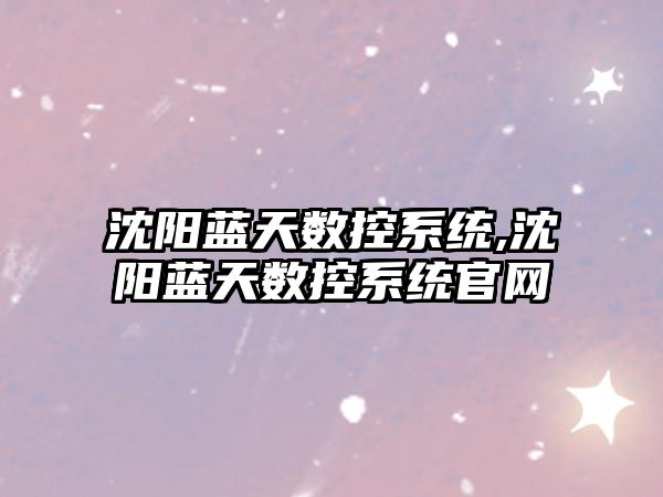 沈陽藍天數控系統,沈陽藍天數控系統官網