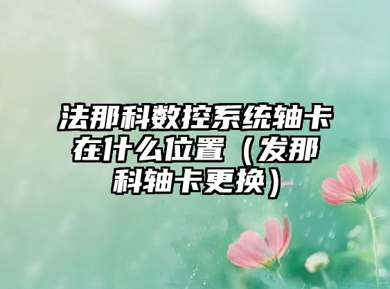 法那科數(shù)控系統(tǒng)軸卡在什么位置（發(fā)那科軸卡更換）