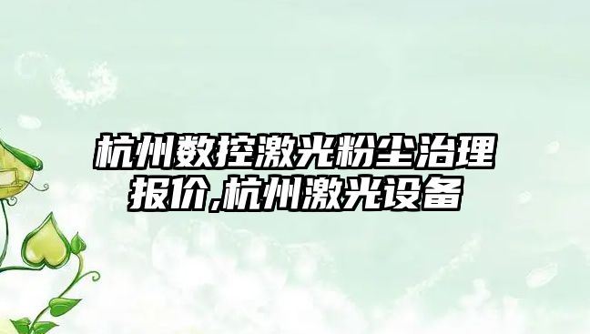 杭州數控激光粉塵治理報價,杭州激光設備