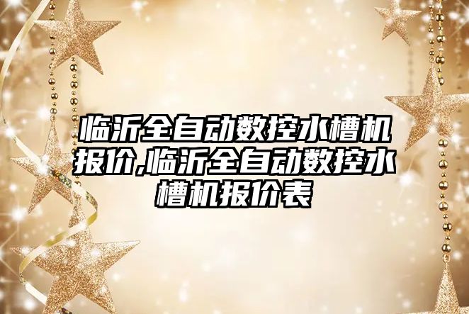 臨沂全自動數控水槽機報價,臨沂全自動數控水槽機報價表