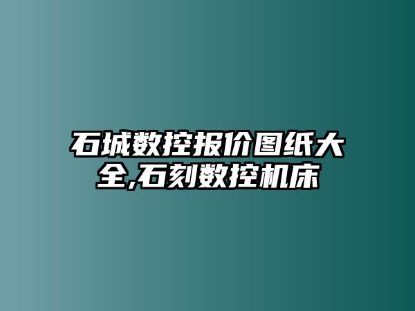 石城數控報價圖紙大全,石刻數控機床