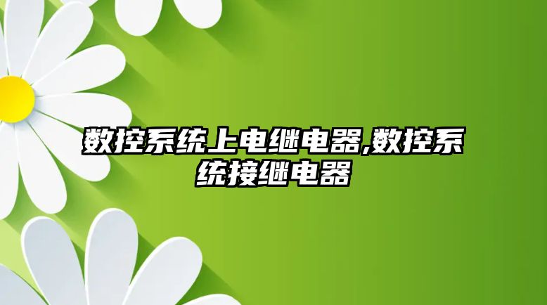 數控系統上電繼電器,數控系統接繼電器