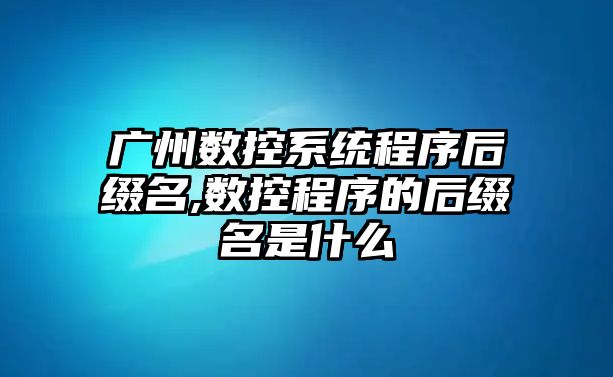 廣州數控系統程序后綴名,數控程序的后綴名是什么