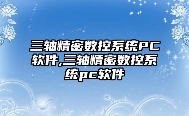 三軸精密數控系統PC軟件,三軸精密數控系統pc軟件