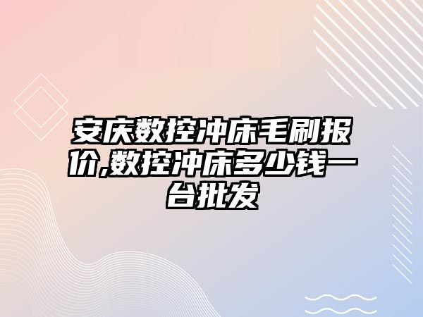 安慶數(shù)控沖床毛刷報價,數(shù)控沖床多少錢一臺批發(fā)