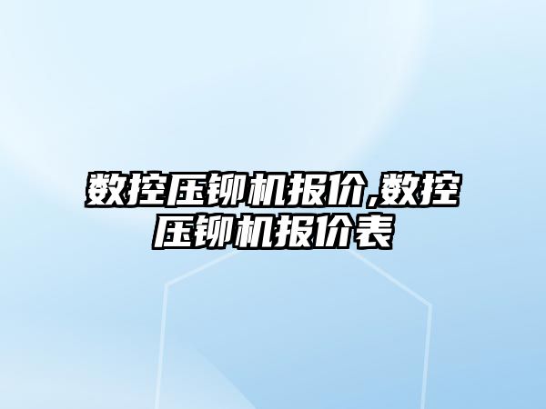 數(shù)控壓鉚機(jī)報價,數(shù)控壓鉚機(jī)報價表