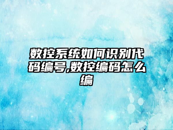 數控系統如何識別代碼編號,數控編碼怎么編