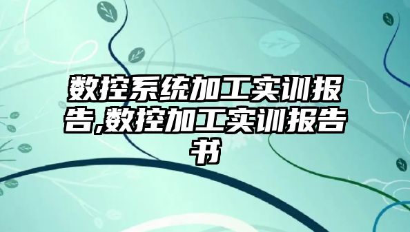 數控系統加工實訓報告,數控加工實訓報告書