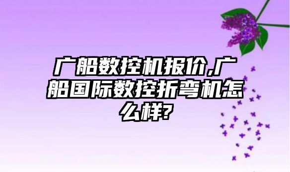 廣船數控機報價,廣船國際數控折彎機怎么樣?