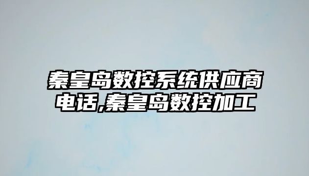 秦皇島數控系統供應商電話,秦皇島數控加工