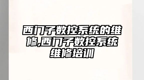 西門子數控系統的維修,西門子數控系統維修培訓