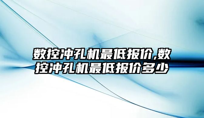 數控沖孔機最低報價,數控沖孔機最低報價多少