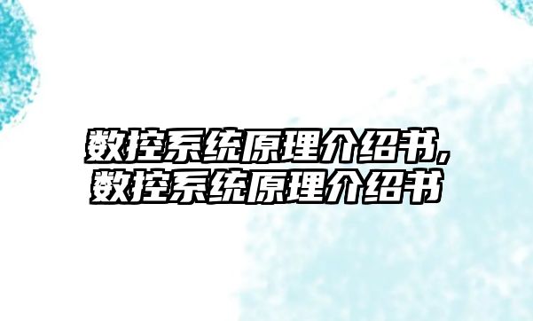 數控系統原理介紹書,數控系統原理介紹書