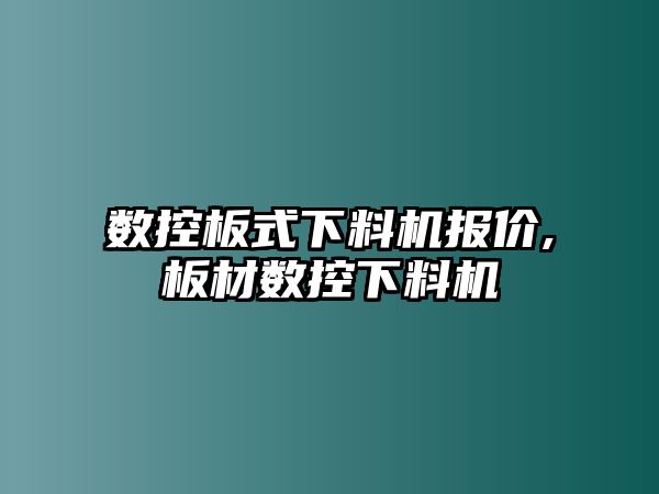 數控板式下料機報價,板材數控下料機