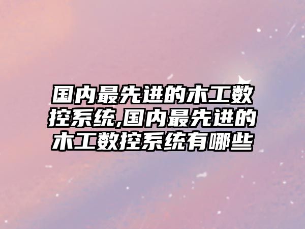 國內最先進的木工數控系統,國內最先進的木工數控系統有哪些