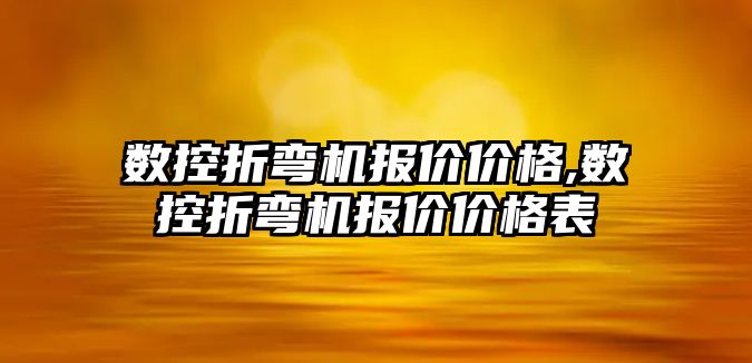 數(shù)控折彎機報價價格,數(shù)控折彎機報價價格表