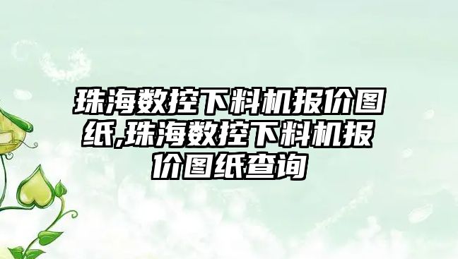 珠海數控下料機報價圖紙,珠海數控下料機報價圖紙查詢