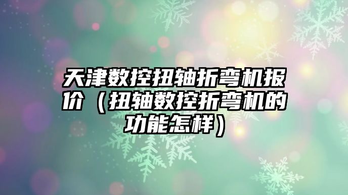 天津數控扭軸折彎機報價（扭軸數控折彎機的功能怎樣）