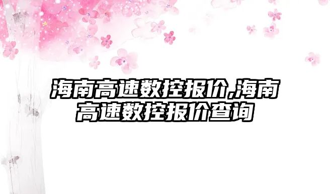 海南高速數控報價,海南高速數控報價查詢