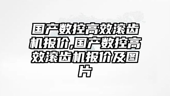 國產數控高效滾齒機報價,國產數控高效滾齒機報價及圖片