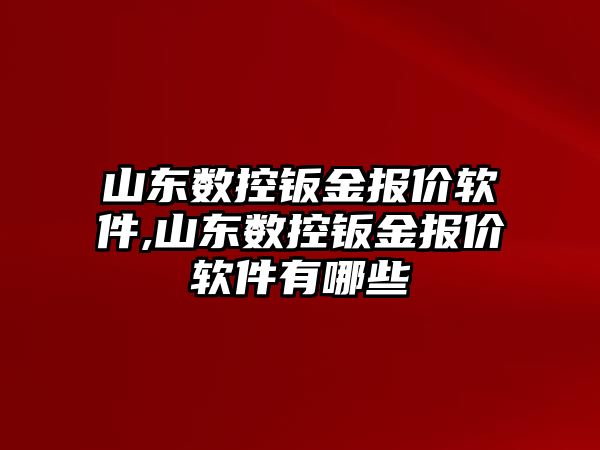 山東數控鈑金報價軟件,山東數控鈑金報價軟件有哪些