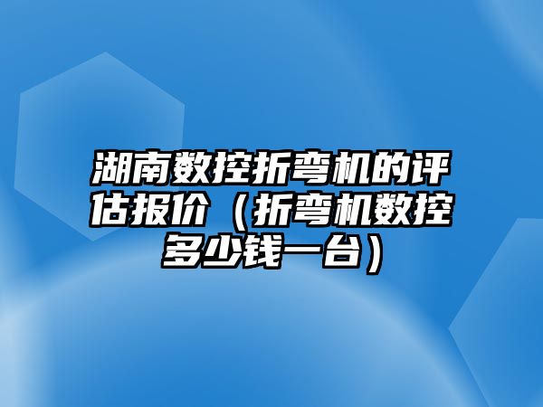 湖南數控折彎機的評估報價（折彎機數控多少錢一臺）