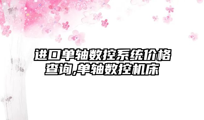 進口單軸數控系統價格查詢,單軸數控機床