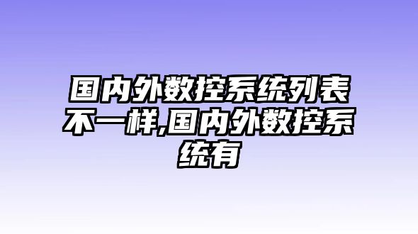 國內外數控系統列表不一樣,國內外數控系統有