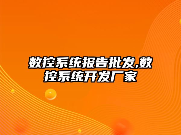 數控系統報告批發,數控系統開發廠家