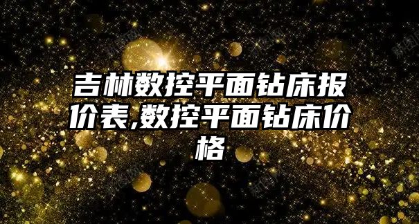 吉林數控平面鉆床報價表,數控平面鉆床價格