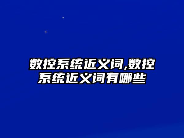 數控系統近義詞,數控系統近義詞有哪些