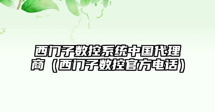 西門子數(shù)控系統(tǒng)中國代理商（西門子數(shù)控官方電話）