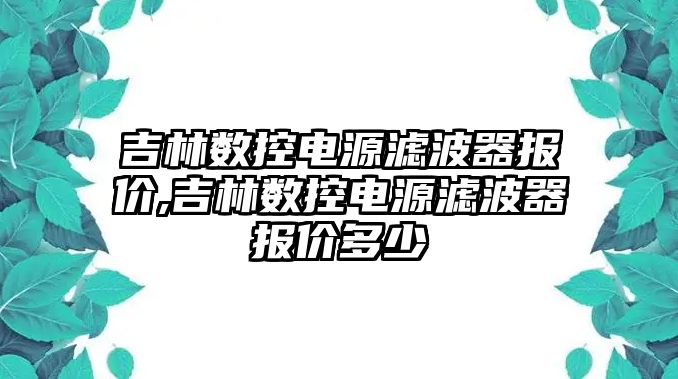 吉林數控電源濾波器報價,吉林數控電源濾波器報價多少