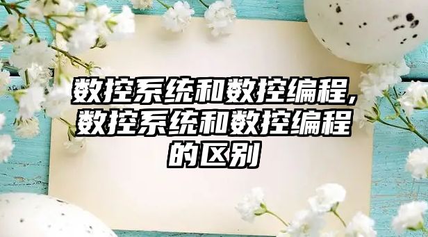 數控系統和數控編程,數控系統和數控編程的區別