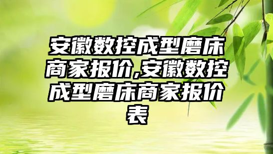 安徽數(shù)控成型磨床商家報價,安徽數(shù)控成型磨床商家報價表