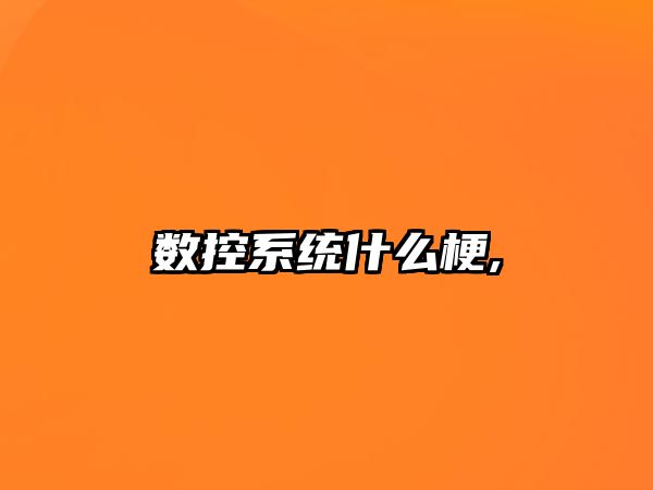 數(shù)控系統(tǒng)什么梗,