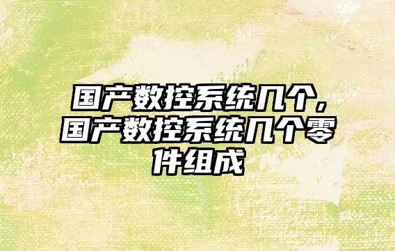 國產數控系統幾個,國產數控系統幾個零件組成