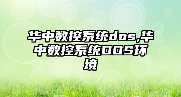 華中數控系統dos,華中數控系統DOS環境