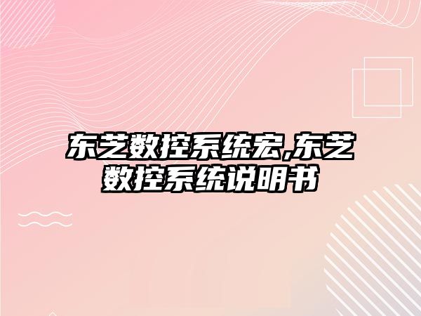 東芝數控系統宏,東芝數控系統說明書