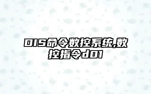 DIS命令數控系統,數控指令d01